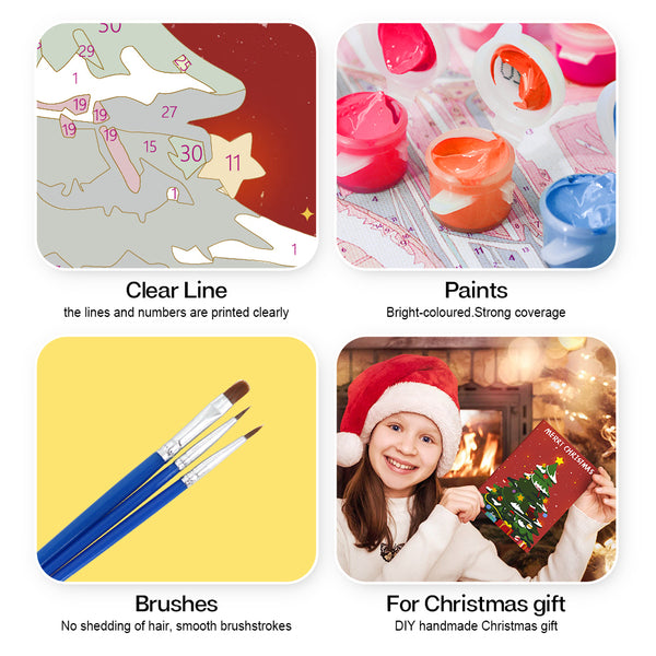 Paint by numbers 6 Pack DIY Christmas Cards - Series 3