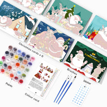 Load image into Gallery viewer, Paint by numbers 6 Pack DIY Christmas Cards - Series 4