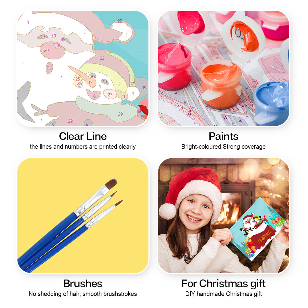 Paint by numbers 6 Pack DIY Christmas Cards - Series 4