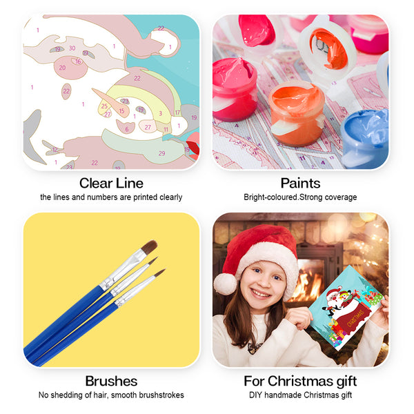 Paint by numbers 6 Pack DIY Christmas Cards - Series 4