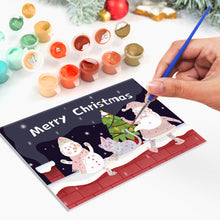 Load image into Gallery viewer, Paint by numbers 6 Pack DIY Christmas Cards - Series 5