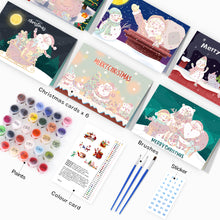 Load image into Gallery viewer, Paint by numbers 6 Pack DIY Christmas Cards - Series 5