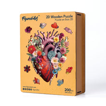 Load image into Gallery viewer, Wooden Puzzle - Floral Heart Anatomy