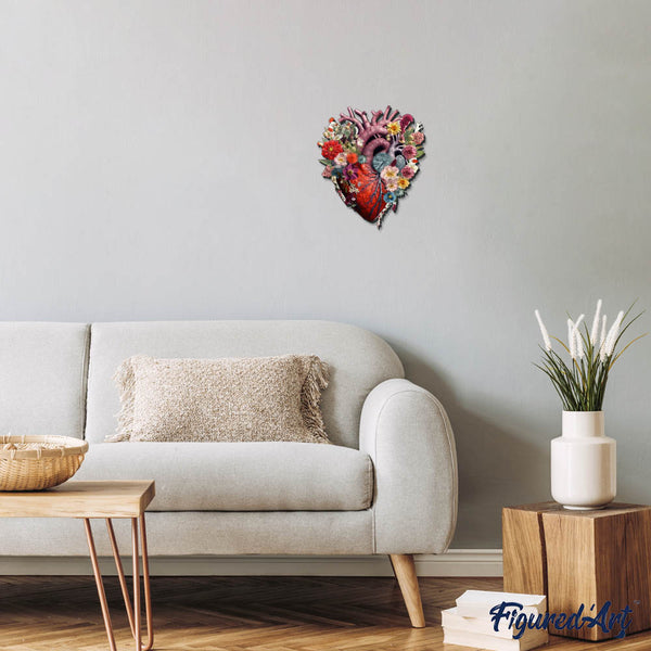 Wooden Puzzle - Floral Heart Anatomy