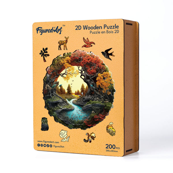 Wooden Puzzle - Autumn River