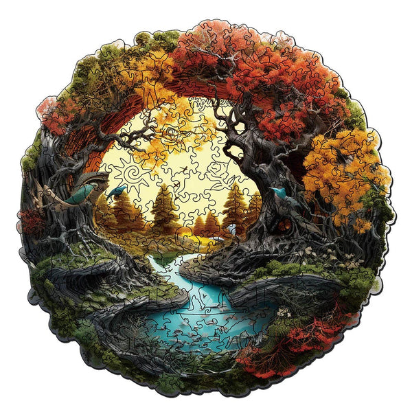 Wooden Puzzle - Autumn River