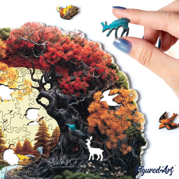 Wooden Puzzle - Autumn River
