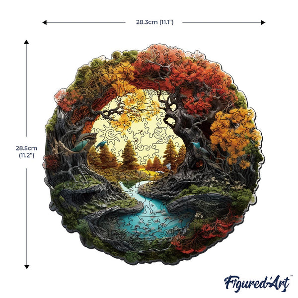 Wooden Puzzle - Autumn River