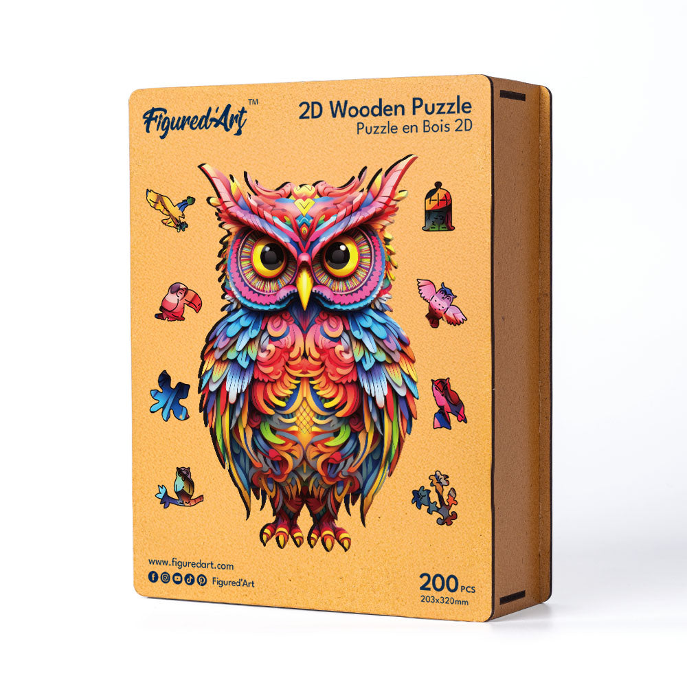 Wooden Puzzle - Radiant Owl