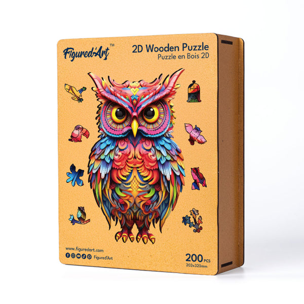Wooden Puzzle - Radiant Owl
