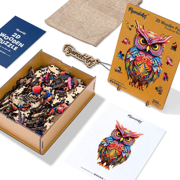 Wooden Puzzle - Radiant Owl