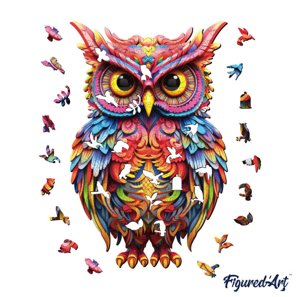 Wooden Puzzle - Radiant Owl