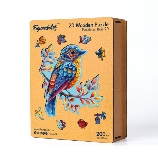 Wooden Puzzle - Blue Bird on Branch