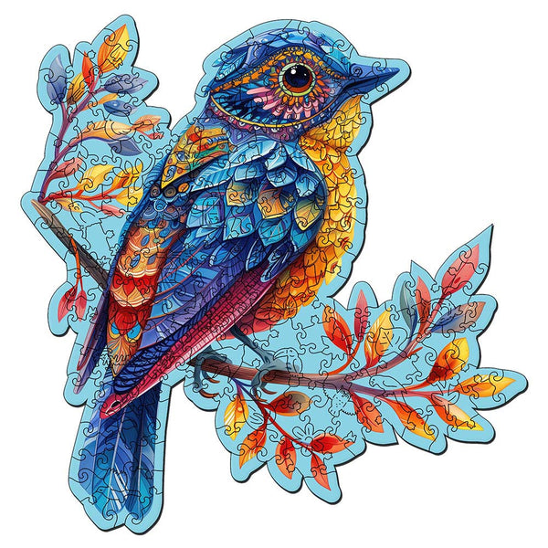 Wooden Puzzle - Blue Bird on Branch