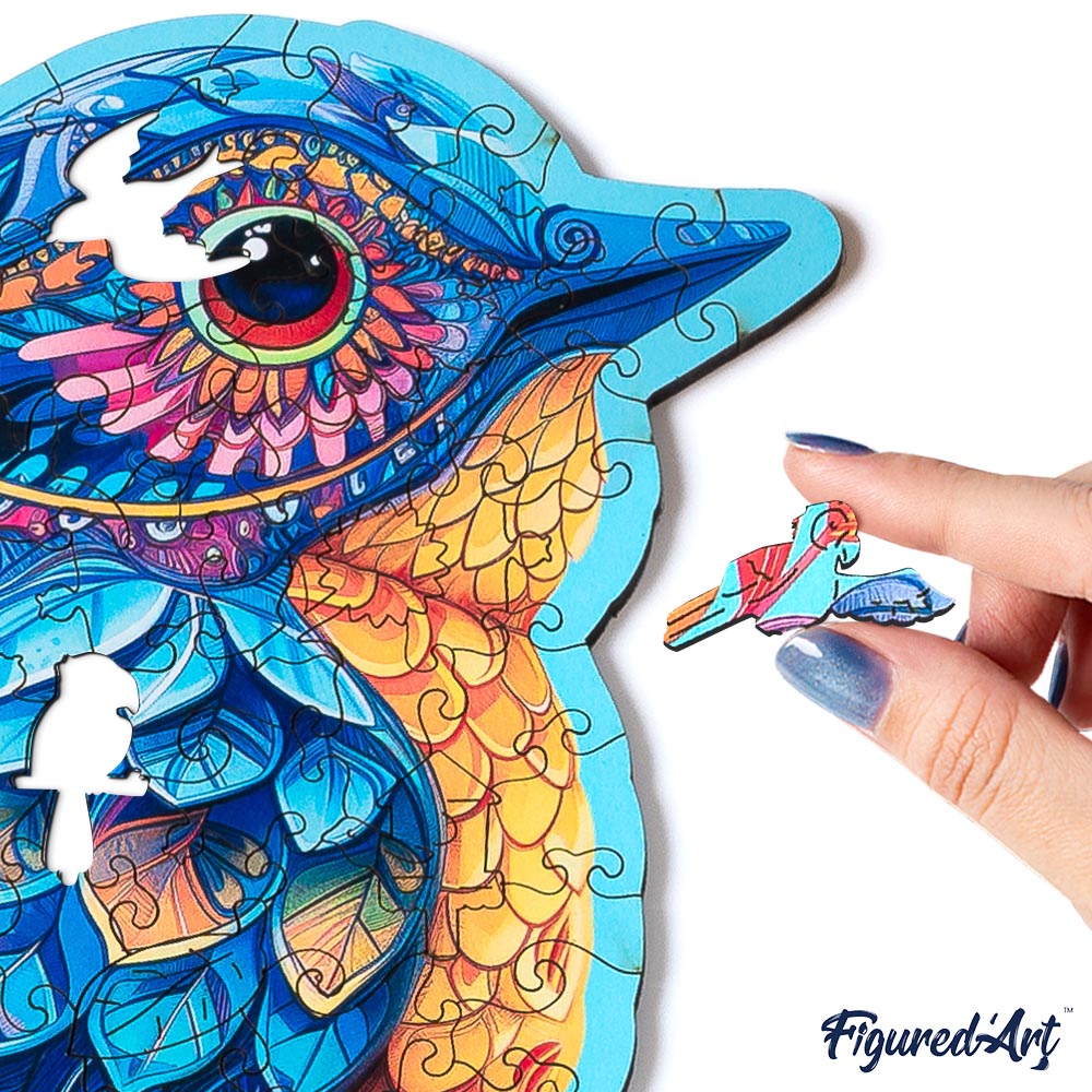 Wooden Puzzle - Blue Bird on Branch