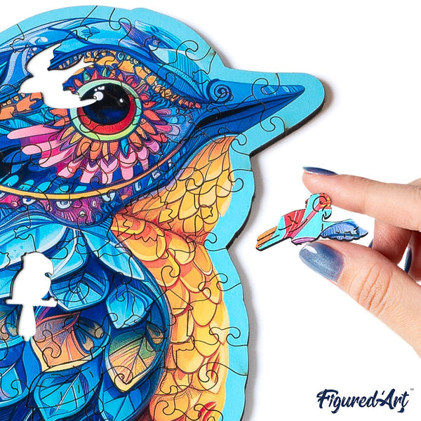 Wooden Puzzle - Blue Bird on Branch