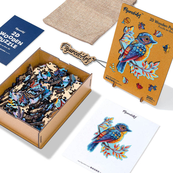 Wooden Puzzle - Blue Bird on Branch
