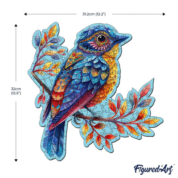 Wooden Puzzle - Blue Bird on Branch