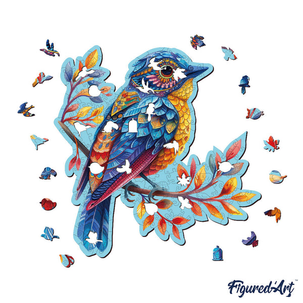 Wooden Puzzle - Blue Bird on Branch
