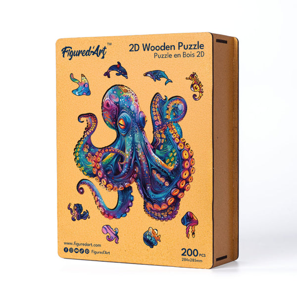 Wooden Puzzle - Colorful Octopus