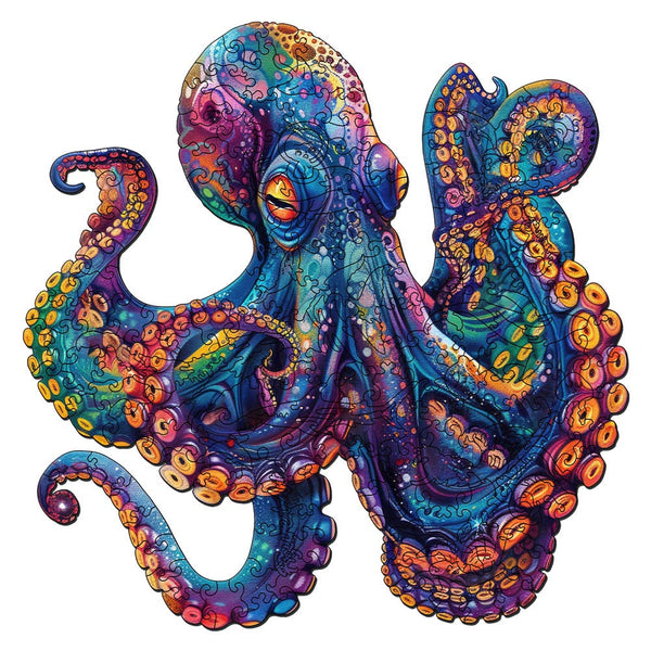 Wooden Puzzle - Colorful Octopus