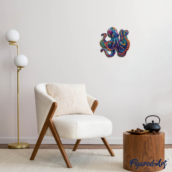 Wooden Puzzle - Colorful Octopus