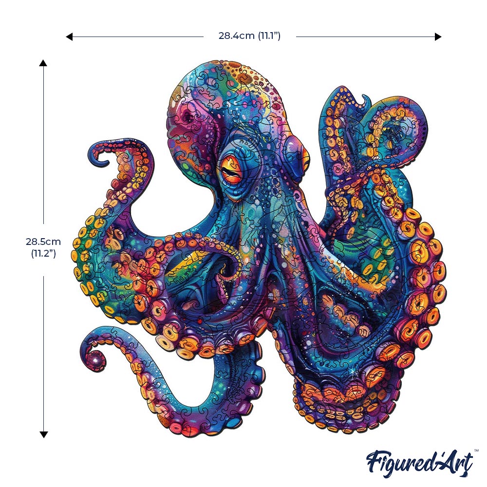 Wooden Puzzle - Colorful Octopus