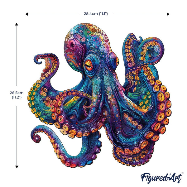 Wooden Puzzle - Colorful Octopus