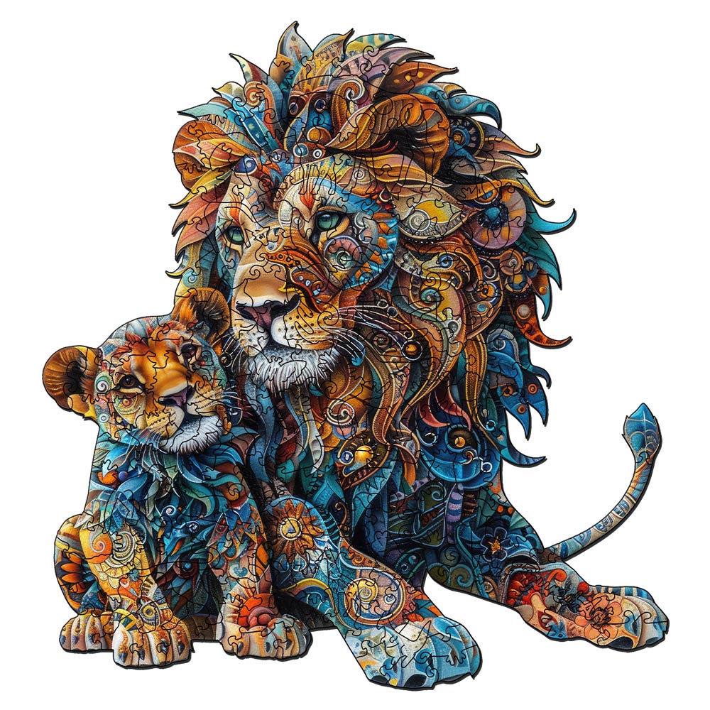 Wooden Puzzle - Lion and Cub