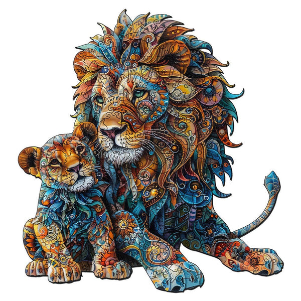 Wooden Puzzle - Lion and Cub