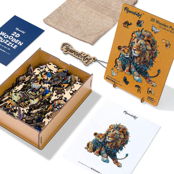 Wooden Puzzle - Lion and Cub