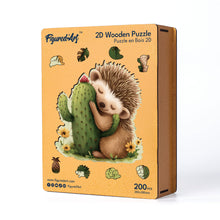 Load image into Gallery viewer, Wooden Puzzle - Hedgehog with Cactus