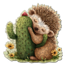 Load image into Gallery viewer, Wooden Puzzle - Hedgehog with Cactus