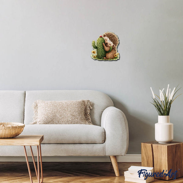 Wooden Puzzle - Hedgehog with Cactus