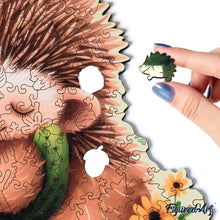 Load image into Gallery viewer, Wooden Puzzle - Hedgehog with Cactus