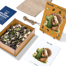 Load image into Gallery viewer, Wooden Puzzle - Hedgehog with Cactus