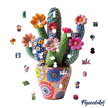 Load image into Gallery viewer, Wooden Puzzle - Flowering Cactus in Pot
