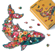 Load image into Gallery viewer, Wooden Puzzle - Floral Whale