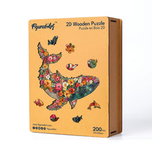 Load image into Gallery viewer, Wooden Puzzle - Floral Whale