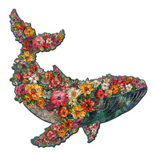 Load image into Gallery viewer, Wooden Puzzle - Floral Whale