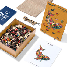 Load image into Gallery viewer, Wooden Puzzle - Floral Whale
