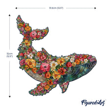 Load image into Gallery viewer, Wooden Puzzle - Floral Whale
