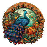 Wooden Puzzle - Peacock Leaves