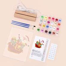 Load image into Gallery viewer, LED Light Display Base Wooden Paint by numbers 6"x8"- Santa Claus 01