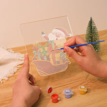 Load image into Gallery viewer, LED Light Display Base Wooden Paint by numbers 6"x8"- Santa Claus 01