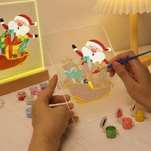 Load image into Gallery viewer, LED Light Display Base Wooden Paint by numbers 6"x8"- Santa Claus 01