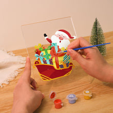 Load image into Gallery viewer, LED Light Display Base Wooden Paint by numbers 6"x8"- Santa Claus 01