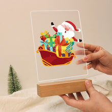 Load image into Gallery viewer, LED Light Display Base Wooden Paint by numbers 6"x8"- Santa Claus 01