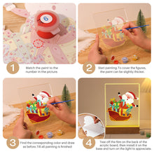 Load image into Gallery viewer, LED Light Display Base Wooden Paint by numbers 6"x8"- Santa Claus 01