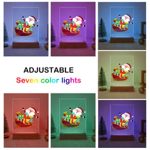 Load image into Gallery viewer, LED Light Display Base Wooden Paint by numbers 6"x8"- Santa Claus 01